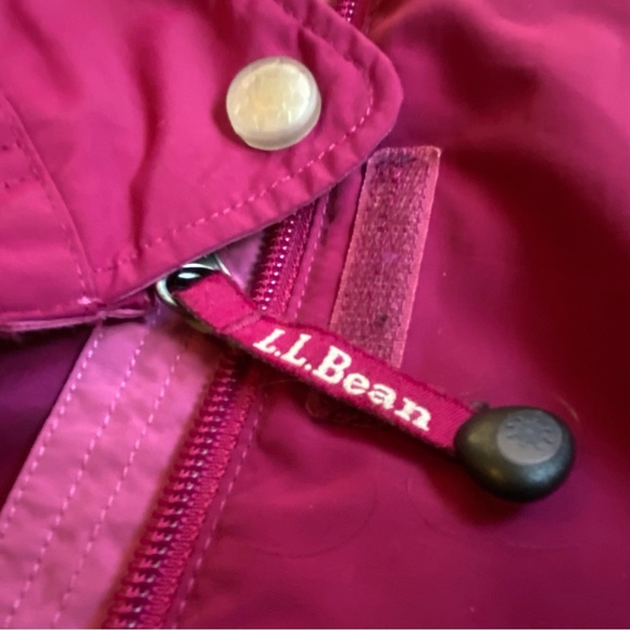 LL Bean Womens Size XL Nylon Double Zip Jacket Pink/Purple Hooded Full Zip OBCY8 - Picture 5 of 10